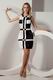 Fashion Scoop Black And White Mini Evening Dress