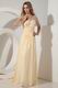 Modest Scoop Beaded Yellow Long Sleeves Evening Dress