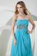 Cheap Strapless Front Split Aqua Evening Dress 2014