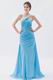 Elegant Appliqu One Shoulder Aqua Chiffon Evening Gown