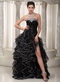 Black Empire Sweetheart Formal Evening Dress With Side Split Night Club