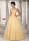 Moon Yellow Taffeta Puffy Prom Dress For Lady Wear Night Club