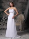 White Empire Sweetheart Chiffon Pageant Prom Dress Night Club