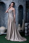 Dark Champagne Strapless Silk Like Satin Evening Dress Low Price Night Club