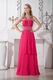 Buy Cheap Beaded Long Red Chiffon Evening Dress Gown