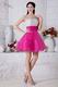 Hot Pink Beaded Short Skirt Designer Cocktail Dress