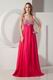 Beaded Spagetti Straps Deep Rose Pink Prom Dress For Sale Online