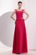 Wide Straps Square Neck A-line Cerise Red Prom Gown Dress