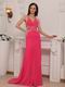 Backless Hot Pink Halter Cheap La Femme Prom Dresses Gowns