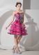 Hot Pink Layers Short Skirt Sweet 16 Dress With Zebra