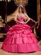 Sweetheart Layers Skirt Evening Ball Gown In Hot Pink