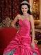 Sweetheart Fuchsia Quinceanera Dress Printed Zebra Fabric