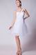 OneShoulder Knee Length White Graduation Dress