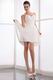 Spaghetti Straps Short Ivory Chiffon Graduation Dress