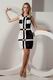 Fashion Scoop Black And White Checked Graduation Dress