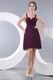 Straps Purple Chiffon Knee Length Graduation Dress 2014