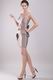 Grey Strapless Mini-length Graduation Dress With Bowknot