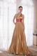 Halter Top Golden Evening Dress For Women Wear