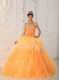 Pretty Orange Tulle Floor Length Quinceanera Ball Dress Cheap