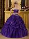 Cheap Strapless Floor Length Puffy Quinceanera Dress