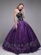 Embroidered Stars 2014 Designer Eggplant Quinceanera Dress