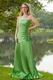 Fresh Green Strapless Taffeta Wedding Bridesmaid Dress