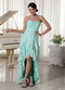 Cheap Prom Dress With Aquamarine Layers High Low Skirt Short and Long Skirt