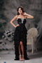 Sweetheart High-low Black Chiffon Layers Skirt Cocktail Dress Short and Long Skirt