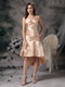 Champagne Short Front Long Back Skirt Hi-Lo Prom Dress Short and Long Skirt