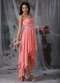 Top Prom Dress With High-low Watermelon Chiffon Skirt Short and Long Skirt