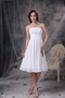 White Strapless Knee-length Chiffon Homecoming Dress Pretty Summer
