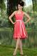 Pretty Halter Knee Length Skirt Homecoming Pink Dress