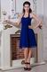 Simple Halter Royal Blue Chiffon Homecoming Dress Low Price