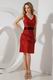 Wine Red V-Neck Black Belt Homecoming Dress Discount