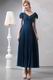 Cap Sleeves Ankle Length Navy Homecoming Dress