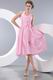 Short Pink Taffeta Homecoming Dress Halter Top Design