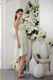 Apple Green Knee-length Chiffon Dress For Homecoming Wear