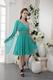 Turquoise One Shoulder Long Sleeve Homecoming Dress