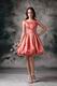 Square Short Coral Red Homecoming Dress By Tidebuy