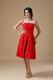 Bateau Neckline Modest Cheap Carmine Homecoming Dress