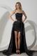 Detachable High Low Black Prom Dress By Top Designer