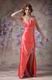 Strapless High Low Design Orange Red Special Occasion Dress