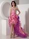 Contast Pink Color 2014 New Fashion High-low Prom Dress