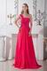 One Shoulder Red Chiffon Formal Evening For Juniors