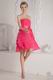Lovely Strapless Hot Pink Layers Skirt Sweet 16 Party Dress