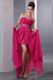 Crystals Magenta Rose High Split Chiffon Skirt Prom Dress