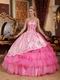 Pink Sweetheart Puffy Cascade Skirt Quinceanera Dress Oregon