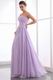 Elegant Beading Zip Lilac Chiffon Dress For 2014 Prom Party
