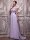 2014 Lavender Chiffon Prom Dress With One Shoulder Skirt