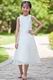 Cheap Scoop Ankle Length Ivory Organza Toddler Flower Girl Dress